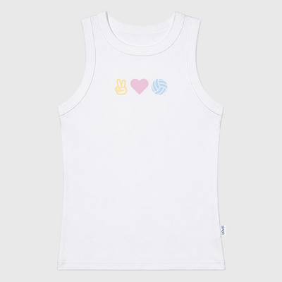 Peace Love Volleyball Ribbed Crop Tank Top