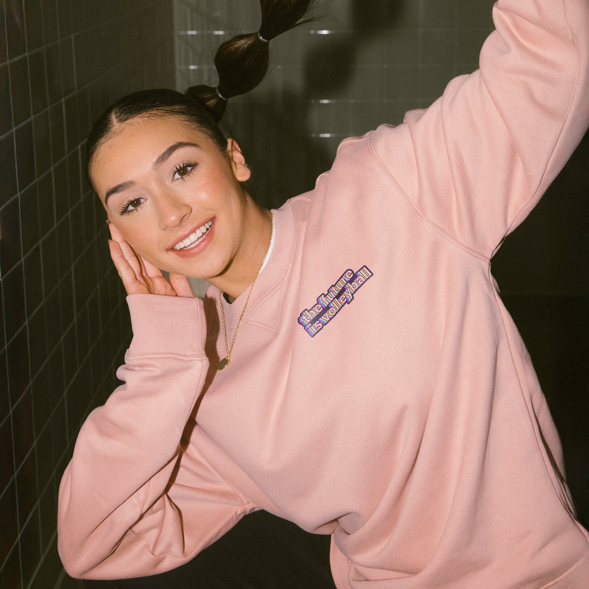 The Future is Volleyball Small Graphic Hybrid Crewneck