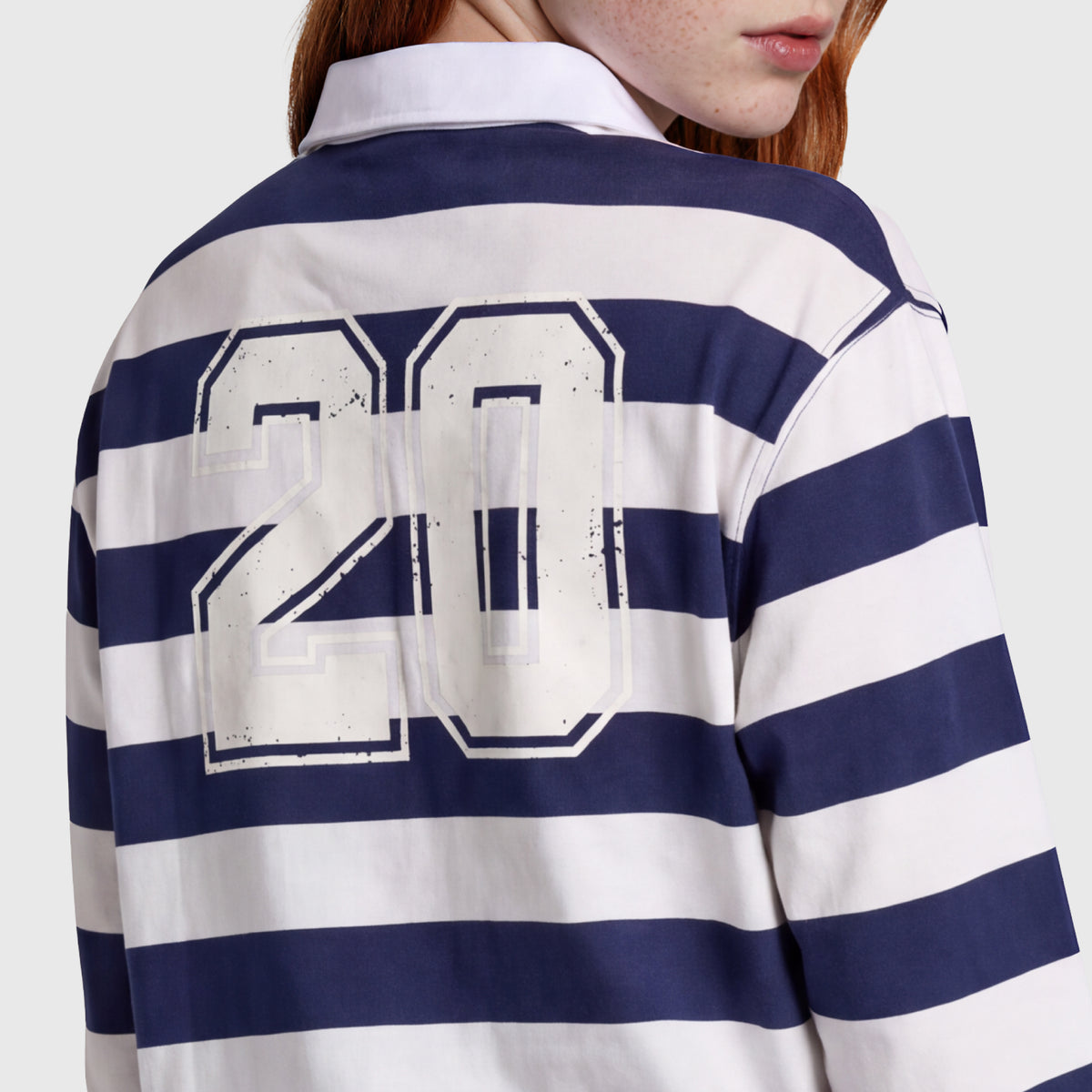 LOVB Varsity Edit Long Sleeve Striped Rugby Shirt