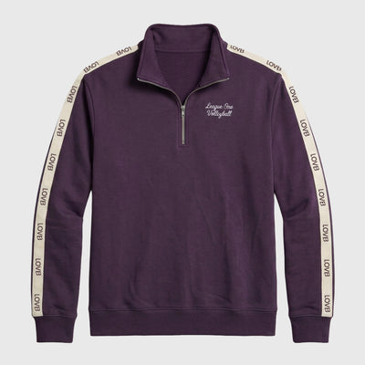 LOVB Varsity Edit Dark Purple Quarter-Zip Fleece Sweatshirt