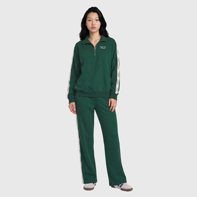 LOVB Varsity Edit Hunter Green Quarter-Zip Fleece Sweatshirt