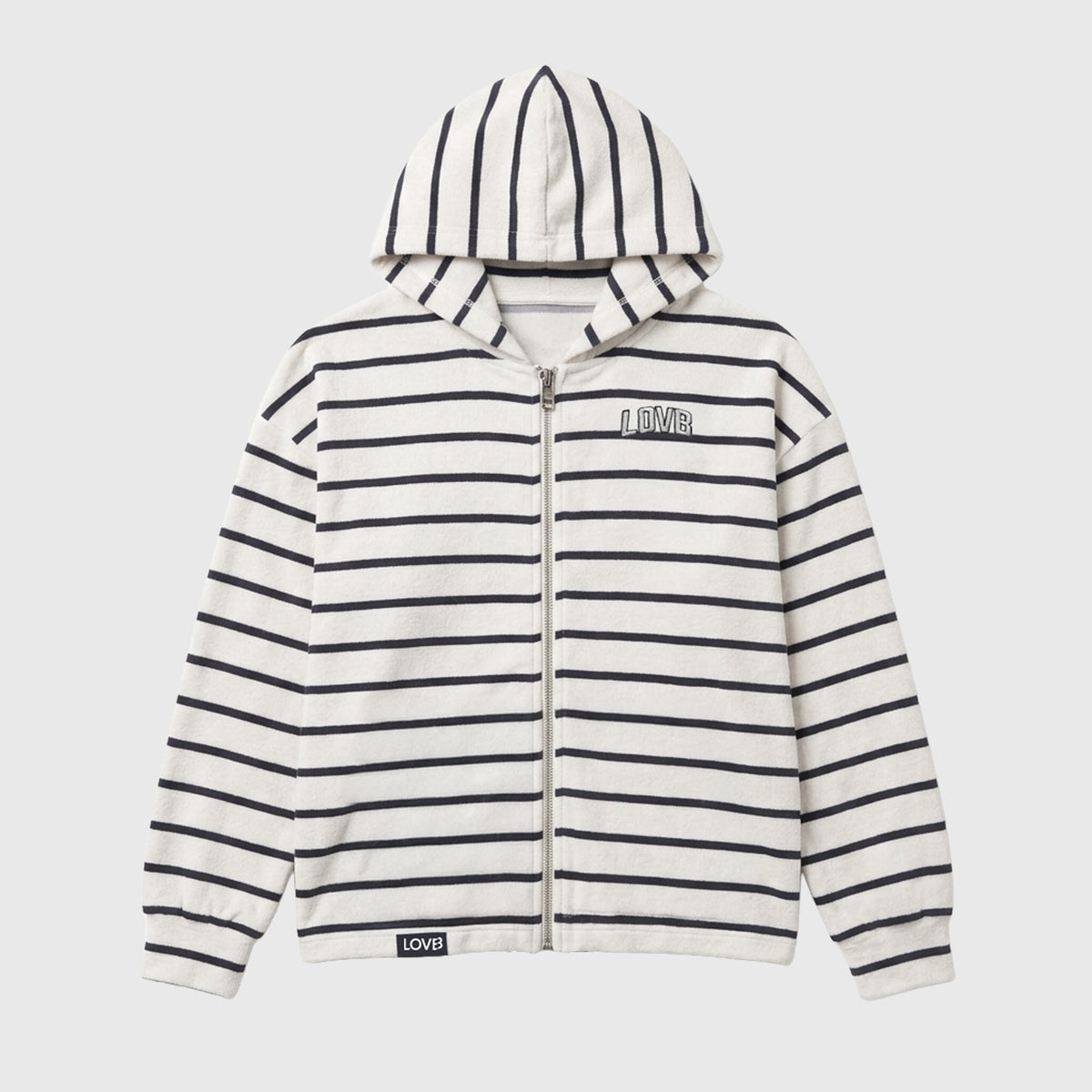 LOVB Varsity Edit Striped Full-Zip Hoodie
