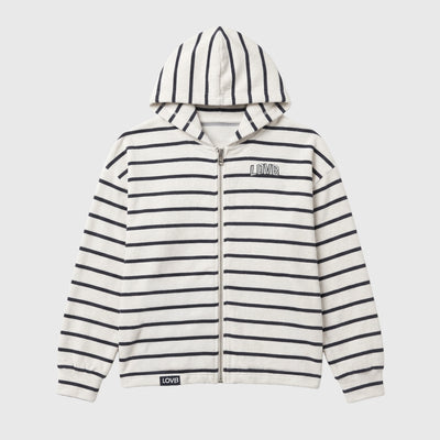 LOVB Varsity Edit Striped Full-Zip Hoodie