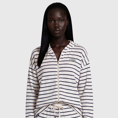 LOVB Varsity Edit Striped Full-Zip Hoodie