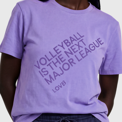 Volleyball is the Next Major League Bright Purple T-Shirt