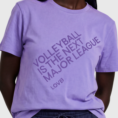 Volleyball is the Next Major League Bright Purple T-Shirt