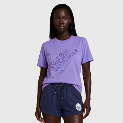 Volleyball is the Next Major League Bright Purple T-Shirt