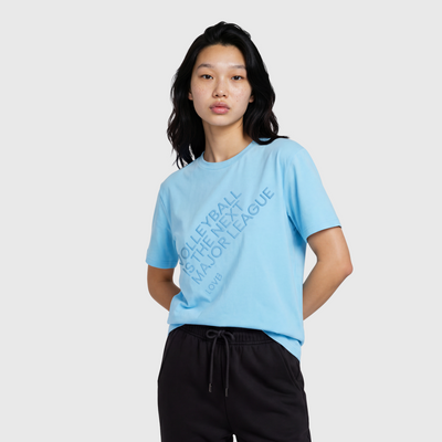 Volleyball is the Next Major League Bright Cyan T-Shirt