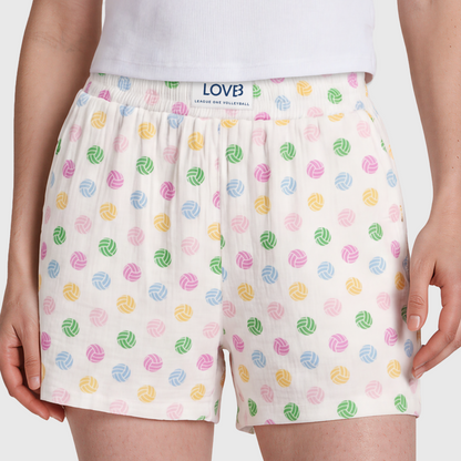 LOVB Multi-Color Volleyballs Boxy Short