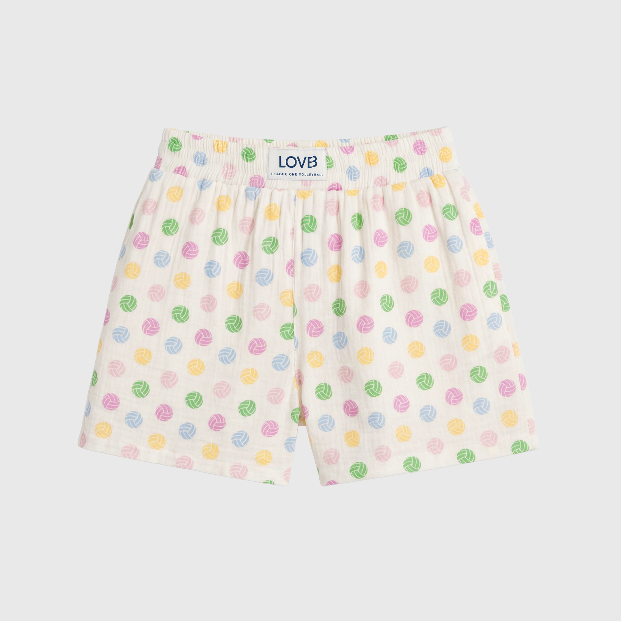 LOVB Multi-Color Volleyballs Boxy Short