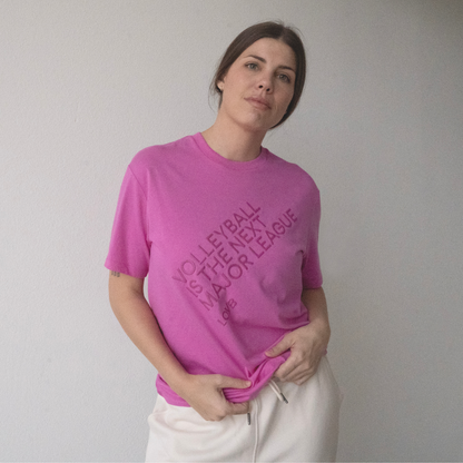 Volleyball is the Next Major League Bright Magenta T-Shirt