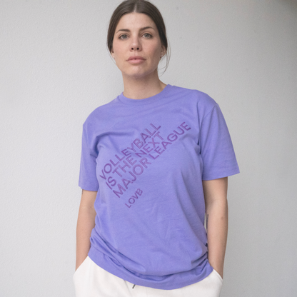 Volleyball is the Next Major League Bright Purple T-Shirt