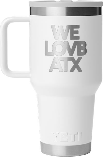 We LOVB Austin YETI 30 oz Rambler Straw Travel Mug